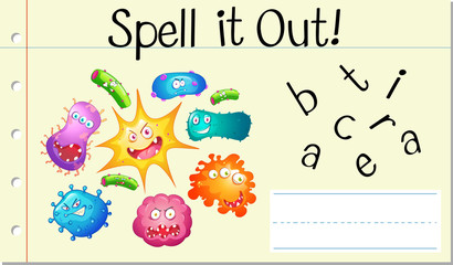 Spell English word bacteria