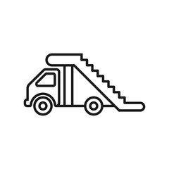 Aircraft stairs outline icon. linear style sign for mobile concept and web design. Airport stairs car simple line vector icon. Symbol, logo illustration. Pixel perfect vector graphics