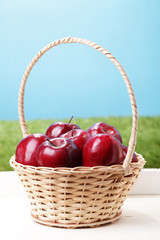 Fresh apples in a basket