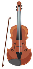 Fototapeta na wymiar A violin on white background