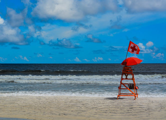 Life guard station, at Jacksonville Beach Florida on the Atlantic Ocean