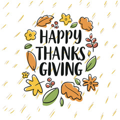 Happy Thanksgiving day typography.