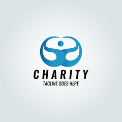 Obraz premium Charity logo design template. Vector illustration