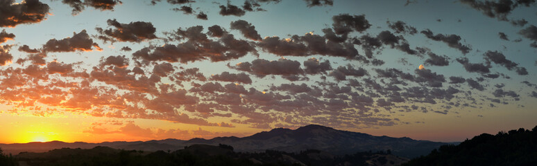 Sunrise panorama and clouds