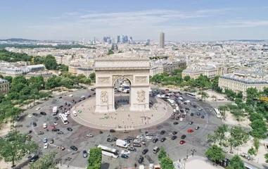 Schilderijen op glas Aerial view of Arc of Triumph, Paris © espiegle