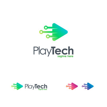 Play Technology logo designs template, Fast Play logo template