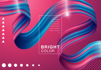 Colorful 3d flow shapes. Liquid wave modern background
