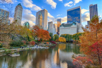 Fototapeta na wymiar NYC Central Park and Midtown at autumn