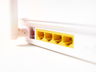 White wireless internet WI-FI router