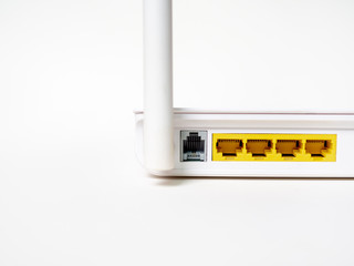 White wireless internet WI-FI router