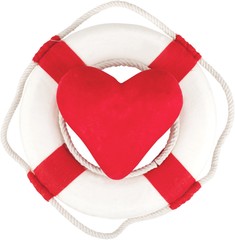 Life ring surrounding a heart