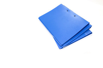 Blue files folder isolated white background.