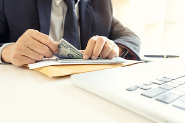 Business people worker or officer count the money