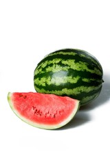 Whole and Slice of Watermelon