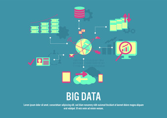 Flat design vector of Big data concept 