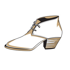 Vector illustration of shoe design sketch  isolated on white background