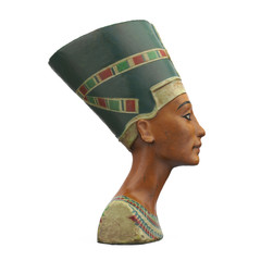 Bust of Queen Nefertiti Isolated - obrazy, fototapety, plakaty