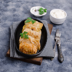 Fried stuffed cabbage