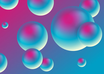 Bright blue and purple bubbles abstract background