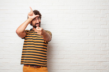 young dumb man gesturing 