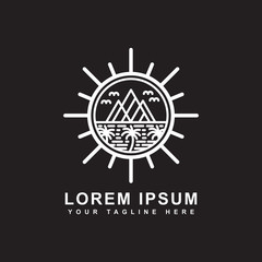 island line art logo design