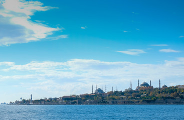 Obraz premium Istanbul Bosphorus, Hagia Sophia and Sultanahmet Mosque