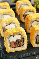 Hot Crispy Deep Fried Sushi Rolls