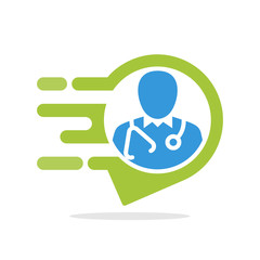 vector illustration icon with an informative & responsive service concept for accessing information on medical service centers