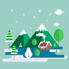 Winter chrismas season landscape