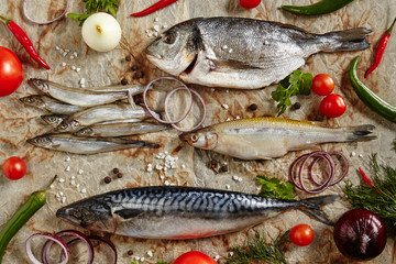 Raw Fish Mix of Capelin, Mackerel, Dorado, Sardinella