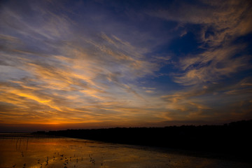 Beautiful sunset sky backgrounds in THAILAND