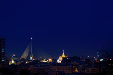 Golden Mount at Wat Saket, Travel Landmark of Bangkok THAILAND