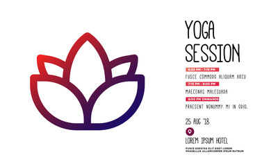 Yoga Invitation with Lotus Icon with Gradient Design 
