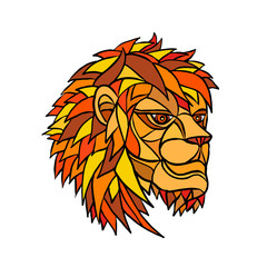Male Lion Head Mosaic