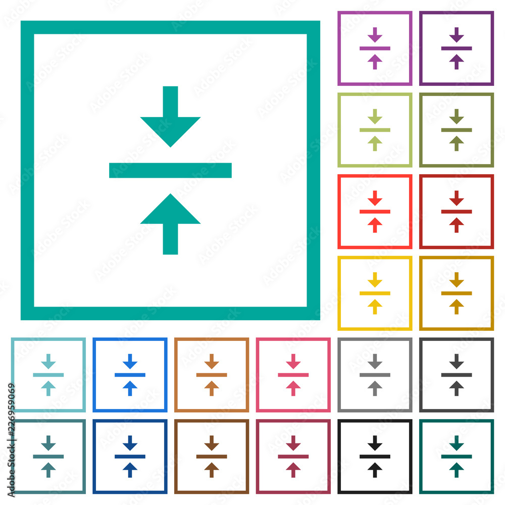 Poster vertical align center flat color icons with quadrant frames