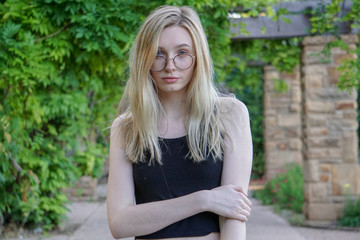 Woman posing in park 