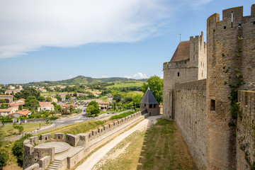 Fototapeta na wymiar view point of Castle of Carcassonne, Languedoc Roussillon
