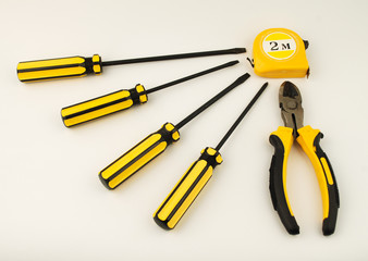 Screw driver on white background