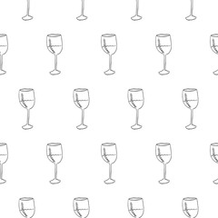 wineglass seamless pattern isolated on white background