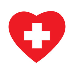 heart icon with cross symbol.