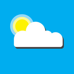 Vector illustration of sun and cloud
