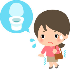 外出中にトイレに行きたくなった女性