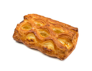 Sweet braided puff pastry isolated or pate feuilletee