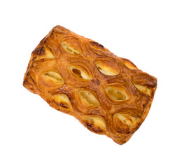 Sweet braided puff pastry isolated or pate feuilletee