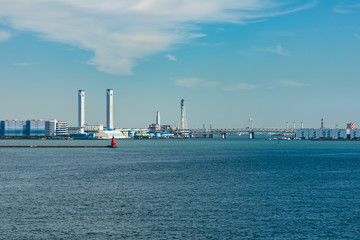 Obraz premium (神奈川県ｰ都市風景)横浜ベイブリッジ側の湾岸風景５