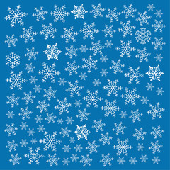 Snowflake vector icon background set blue color. Winter white christmas snow flake crystal element. Weather illustration ice collection. Xmas frost flat isolated silhouette symbol