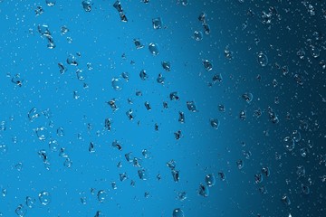 water drops on blue background, 3d render