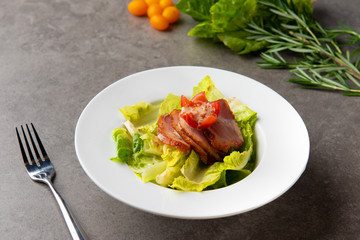 vegetable salad with smoked salmon