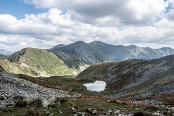 view from Jamnicke sedlo mountain pass in Zapadne Tatry mountains in Slovakia