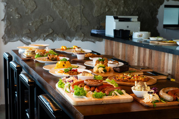 table full of homemade food